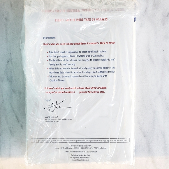 #M Need to Know by Karen Cleveland  First Edition ( 2018 paperback ) - Picture 2 of 4